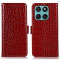 Crocodile Séria Motorola Edge 60 Fusion Kožené Puzdro na Peňaženku s RFID