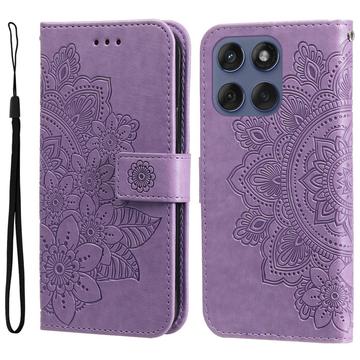 Motorola Edge 60 Fusion Séria Mandala Puzdro - Fialová