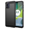 Motorola Moto E13 Puzdro z Brúseného TPU - Uhlíkové Vlákno - Čierne