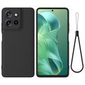 Motorola Moto G Power (2025) Liquid Silicone Case with Hand Strap - Black