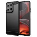 Motorola Moto G15 Puzdro z Brúseného TPU - Uhlíkové Vlákno