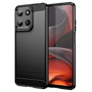 Motorola Moto G15 Puzdro z Brúseného TPU - Uhlíkové Vlákno