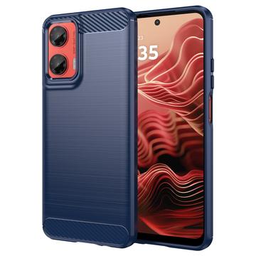 Motorola Moto G35 Puzdro z Brúseného TPU - Uhlíkové Vlákno