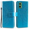 Motorola Moto G35 Séria Mandala Puzdro - Modrá