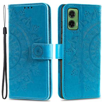 Motorola Moto G35 Séria Mandala Puzdro - Modrá