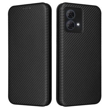 Motorola Moto G84 Preklopný Puzdro - Uhlíkové Vlákno - Čierna
