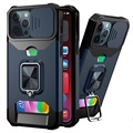 Multifunkčný 4-v-1 iPhone 12 Pro Max Hybrid Case-Navy Blue
