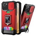 Multifunkčný 4-v-1 iPhone 12/12 Pro Hybrid Case-Red