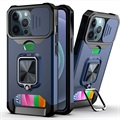 Multifunkčný 4-v-1 iPhone 13 Pro Hebrid Case-Navy Blue