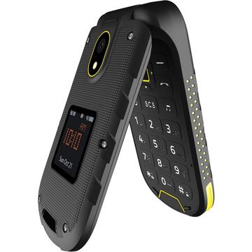 MyPhone Hammer Bow LTE IP68 Flip Phone - Black / Yellow