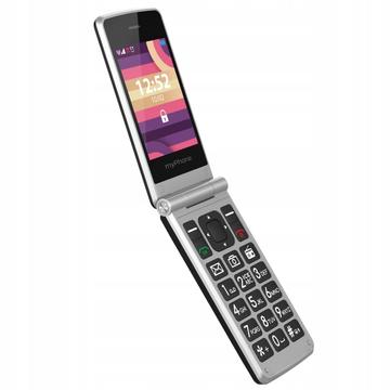 MyPhone Tango LTE Flip Phone with SOS & ICE Safety Buttons - Black / Silver