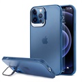 iPhone 12 Pro Max Hybrid Case so skrytým kickstandom - modrý / priehľadný