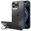 iPhone 12/12 Pro Hebrid Case so skrytým kickstandom - čierny / priehľadný