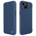 Nillkin Qin Pro Series iPhone 14 Flip Case - Modrá