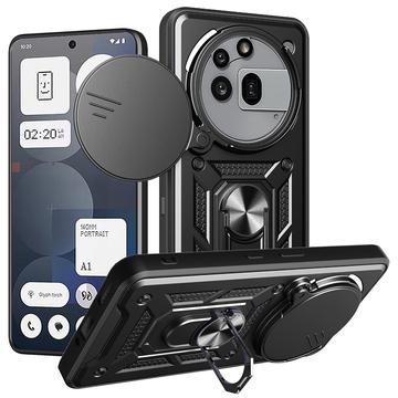 Nothing Phone (3a) Pro Rotary Ring Hybrid Case with Camera Shield - Black