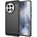 OnePlus Ace 5/5 Pro/13R Puzdro z Brúseného TPU - Uhlíkové Vlákno - Čierne