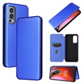 OnePlus Nord 2 5G Flip Case - uhlíkové vlákno - modrá