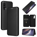 OnePlus Nord CE 5G Flip Case - uhlíkové vlákno - čierna