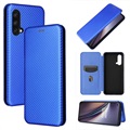 OnePlus Nord CE 5G Flip Case - uhlíkové vlákno - modrá