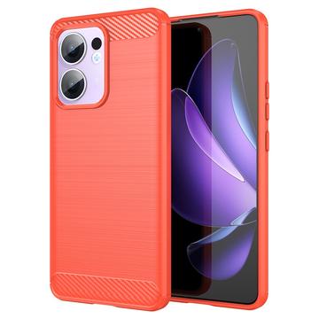 Oppo Reno13 F Puzdro z Brúseného TPU - Uhlíkové Vlákno