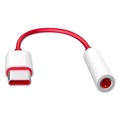 OnePlus USB -C / 3,5 mm káblový adaptér - červená / biela