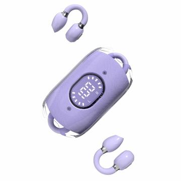 P-Q9 140-Language Clip-on Translation Wireless Earbuds - Purple