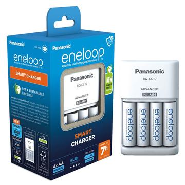 Panasonic Eneloop BQ-CC17 Smart Battery Charger w/ 4x AA Rechargeable Batteries 2000mAh