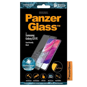 Samsung Galaxy S21 FE 5G PanzerGlass AntiBacterial Ochranné Tvrdené Sklo na Obrazovku - Case Friendly - Čierny Okraj