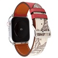 Apple Watch Series 9/8/SE (2022)/7/SE/6/5/4/4/3/2/1 Pattern Atter Leather Race - 41 mm/40 mm/38 mm - červená