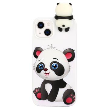3D Figúrka Série iPhone 14 TPU Puzdro - Roztomilá Panda