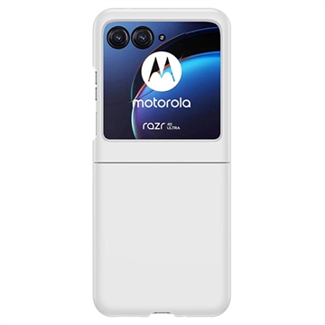 Motorola Razr 40 Ultra Plastové Puzdro - Biely