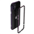 Štýl polárnych svetiel iPhone 12 Mini kovový nárazník (Otvorená krabica - Výborná) - čierna / fialová
