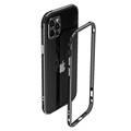 Štýl polárnych svetiel iPhone 12 Pro Metal Bumper - Black / Silver