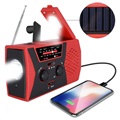 Prenosné núdzové rádio s alarmom ruky a SOS - červená