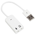 Prenosná Externá Zvuková Karta USB - Biela