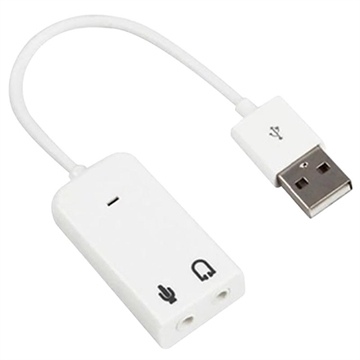 Prenosná Externá Zvuková Karta USB - Biela