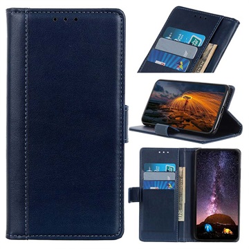 Premium Samsung Galaxy A10 Wallet puzdro s funkciou Kickstand - modrá