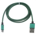 Prémiový kábel USB 2.0 / MicrousB - 3 m - zelená