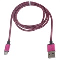 Prémiový kábel USB 2.0 / MicrousB - 3 m - horúca ružová