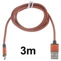Prémiový kábel USB 2.0 / MicrousB - 3 m - Orange