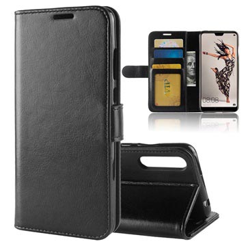 Huawei P20 Pro Premium Wallet Case s funkciou stojan - čierna