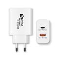 Prio Fast Charge Wall Charger - 65W PD USB-C, QC3.0 USB-A - biela