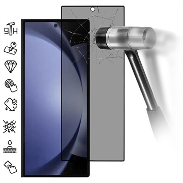 Samsung Galaxy Z Fold6 Full Cover Ochranné Tvrdené Sklo na Displej Privacy - Čierny Okraj
