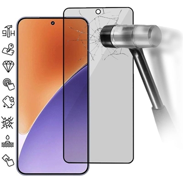 Xiaomi 15 Full Cover Ochranné Tvrdené Sklo na Displej Privacy - Čierny Okraj