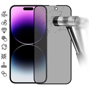 iPhone 16 Pro Full Cover Ochranné Tvrdené Sklo na Displej Privacy - Čierny Okraj