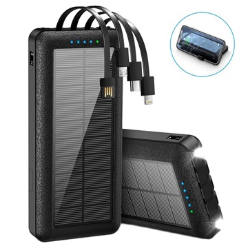 PSOOO PS -159 Solar Power Bank s Kickstandom - čierna