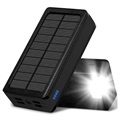 PSOOO PS -400 Solar Power Bank - 4xusb -a, 30000 mAh - čierna