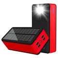 PSOOO PS -400 Solar Power Bank - 4xusb -a, 50000 mAh - červená