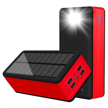 PSOOO PS -400 Solar Power Bank - 4xusb -a, 50000 mAh - červená
