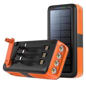Psooo PS-618 30000mAh Solar Power Bank with Hand-Crank